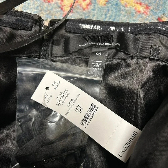 NWT White House Black Market Strapless Embroidered Midi Dress - Picture 5 of 5